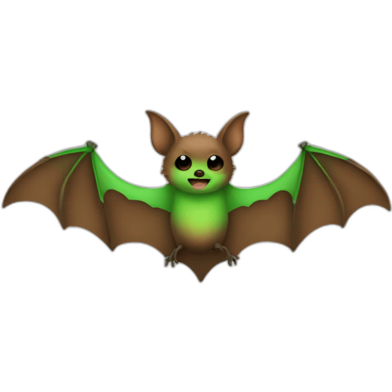 brown Bat with green spot pattern emoji