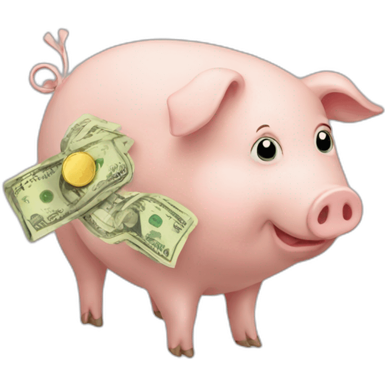 Pig with money and gold emoji