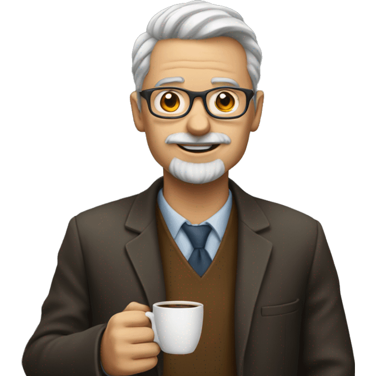 professor with coffee emoji