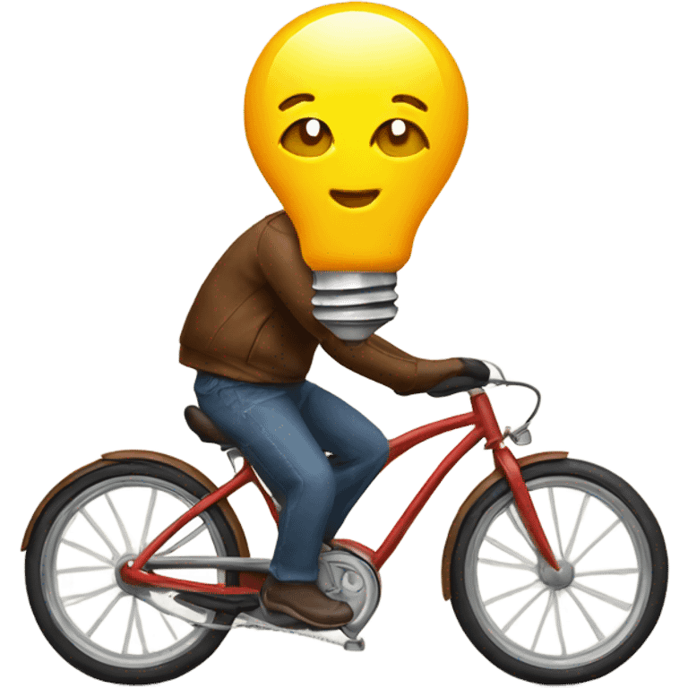 Lightbulb riding a bike emoji