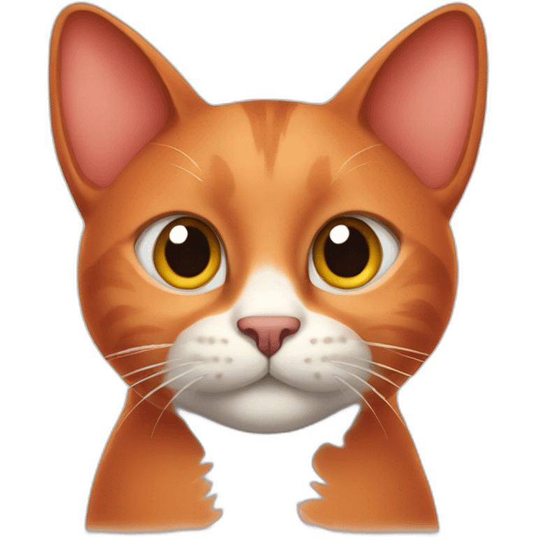 Red cat oriental with big ears and big nose emoji