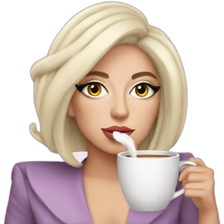 Lady gaga drinking tea emoji