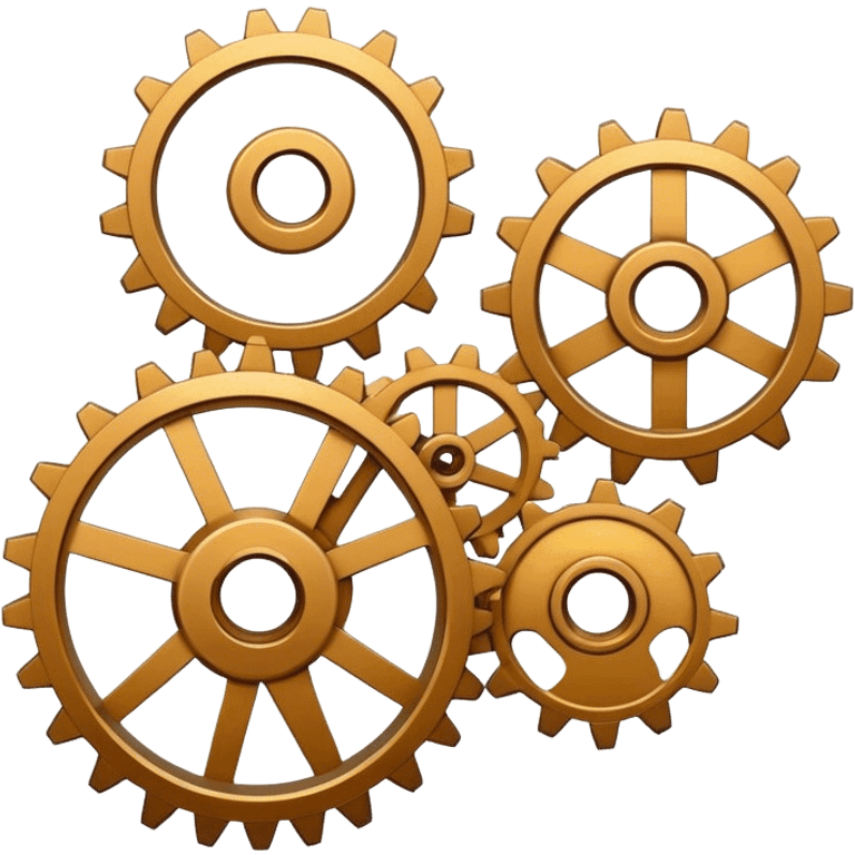 3 cogs, one big cog at the top and 2 small cogs next to each other. emoji