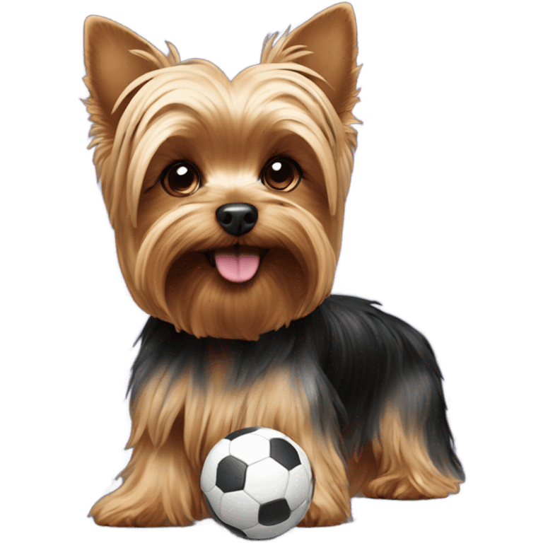 Yorkie playing with a ball emoji