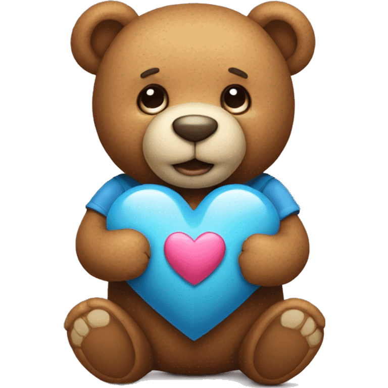 teddy bear holding a heart emoji