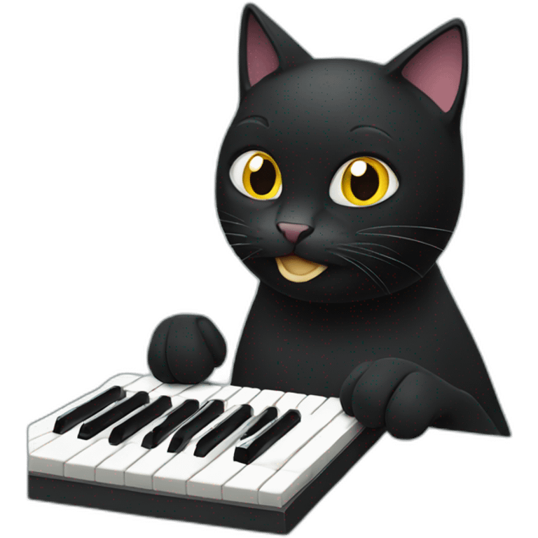 black cat eating a keyboard emoji