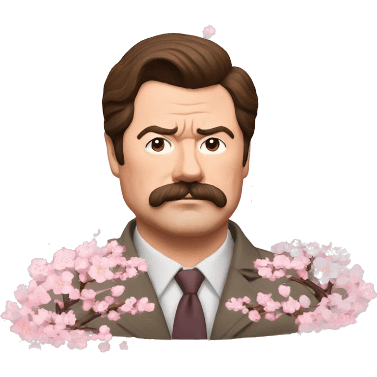 Ron Swanson cherry blossoms  emoji