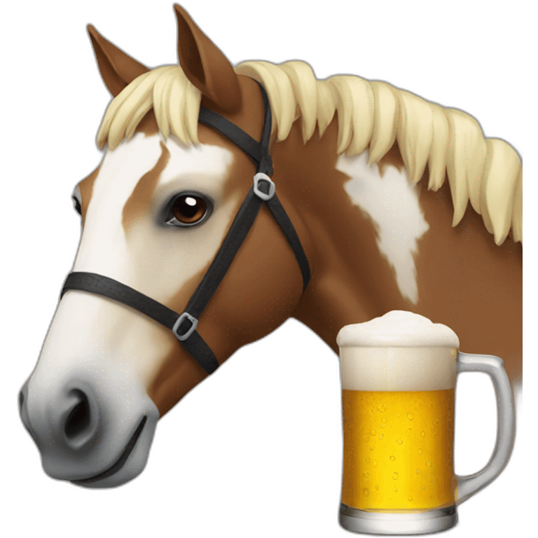 Horse-drinking-a-beer emoji