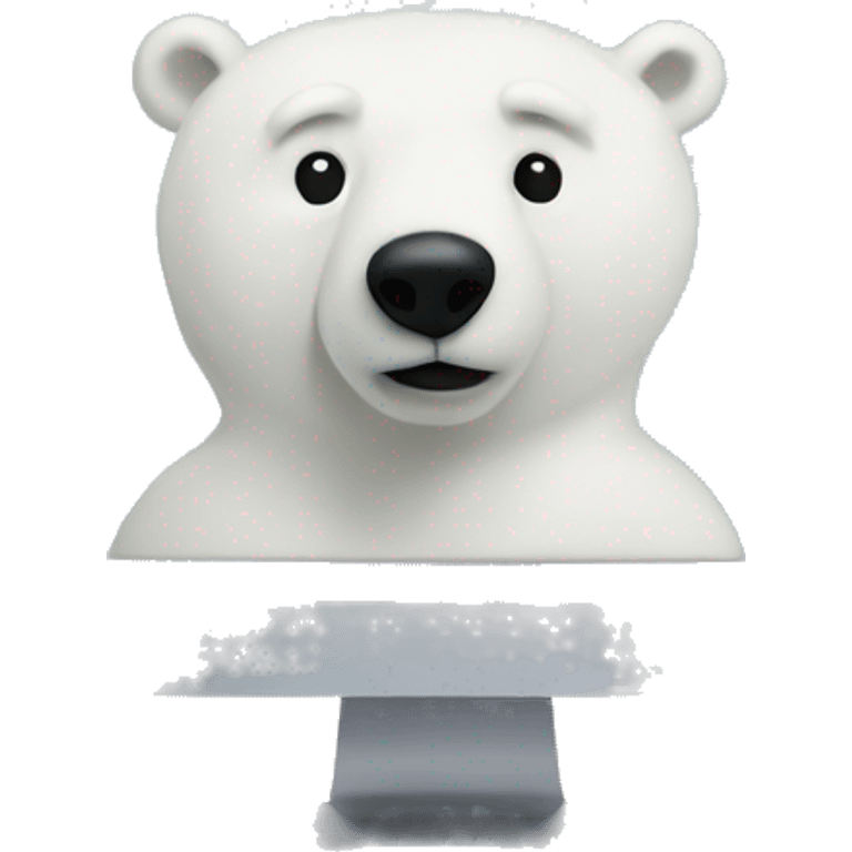  polar bear seated in front of a computer screen emoji