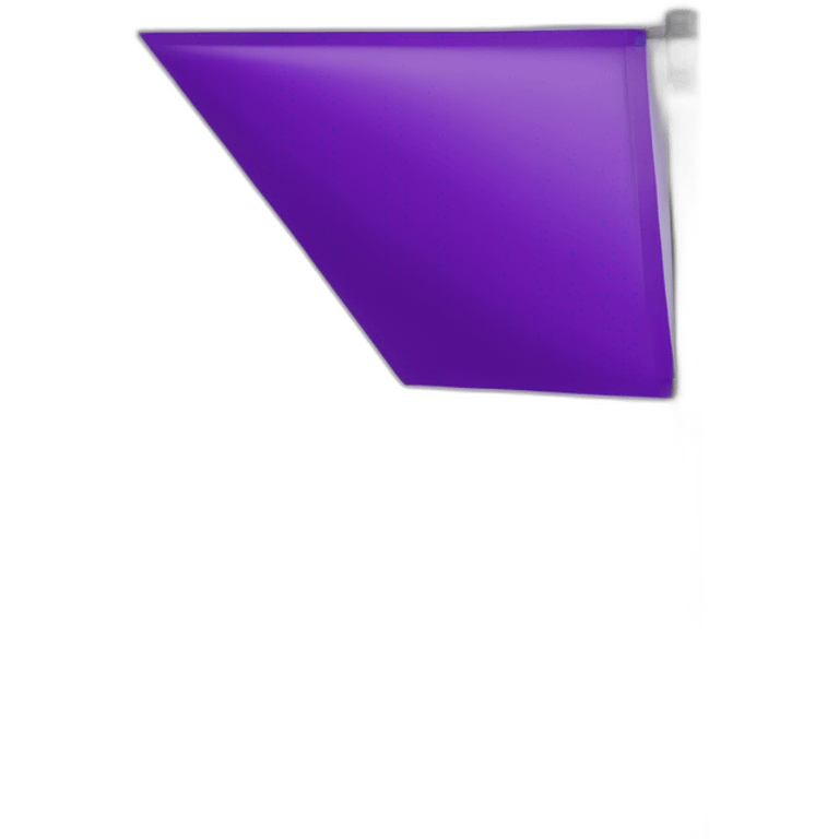 Purple triangle flag in solid color on a pole that's used as a celebration emoji