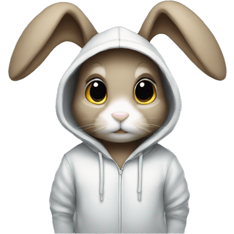 Bunny with a hoodie emoji