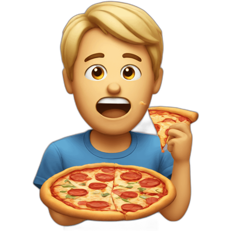 drunk dude eating pizza emoji