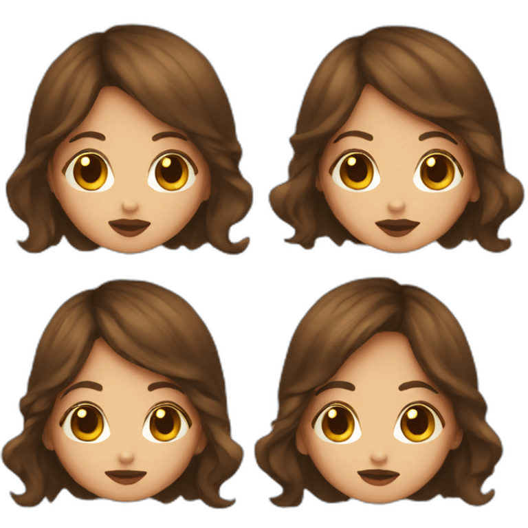 Brown hair girl kiss emoji