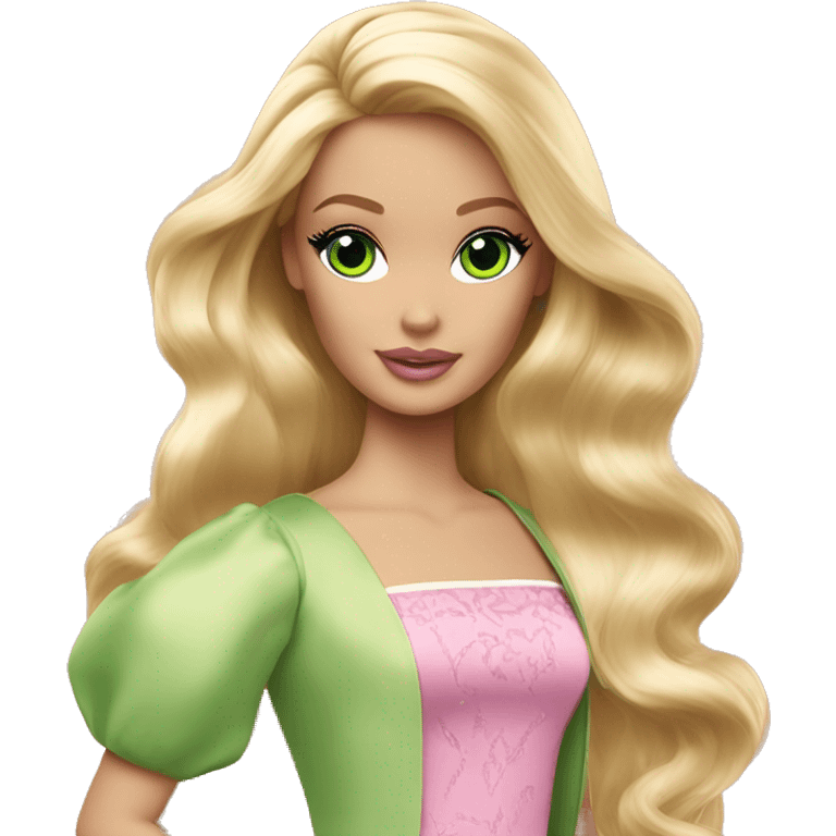 barbie princess green eyes long blond hair emoji