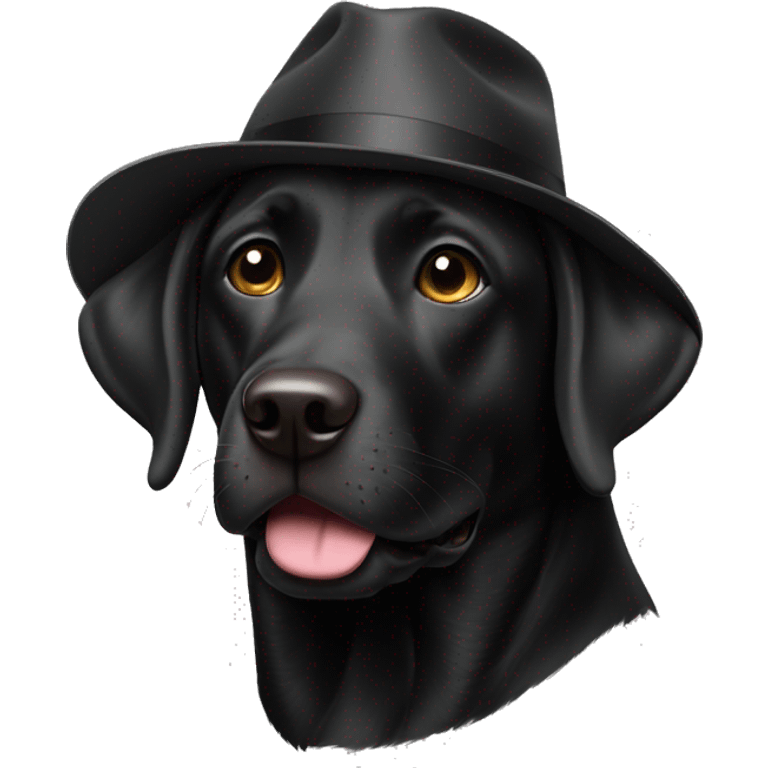 Black lab with hat emoji