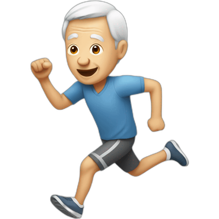 old person running emoji