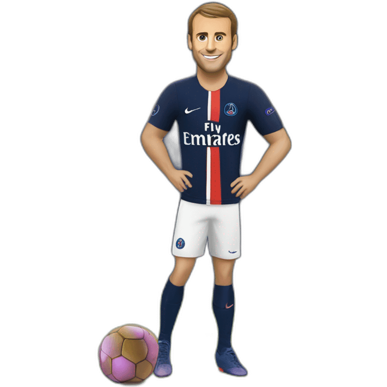 Macron footballeurs avec le mallio du psg emoji