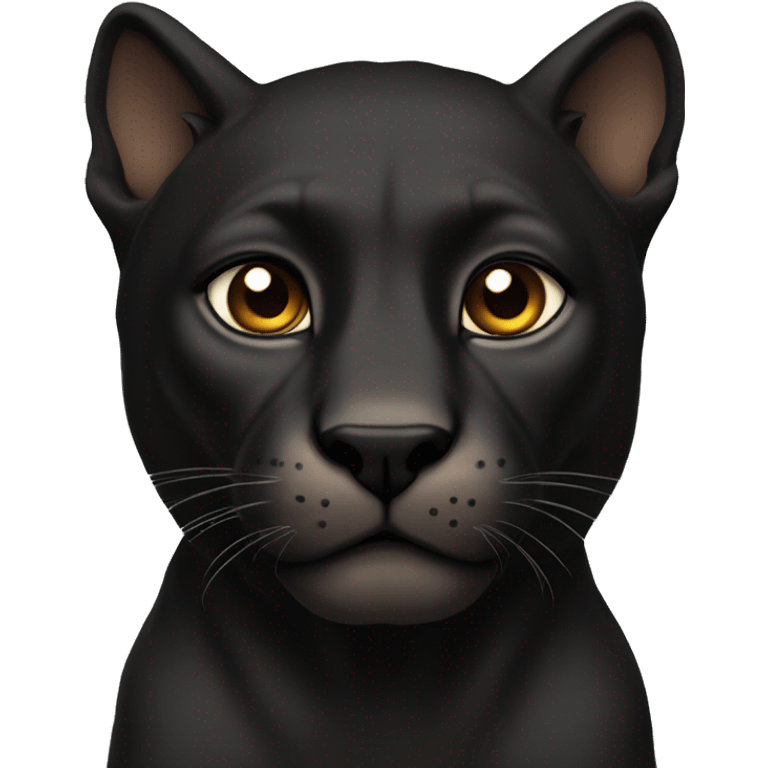 Black pantera with brown big eyes,stand half-profile emoji