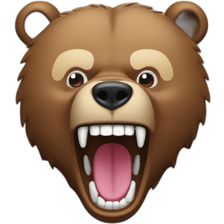 screaming grizzly bear head emoji