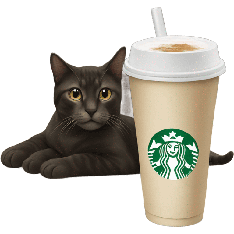 Cat in starbucks  emoji