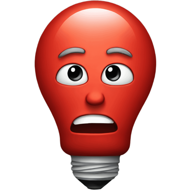 A red bulb nervous emoji