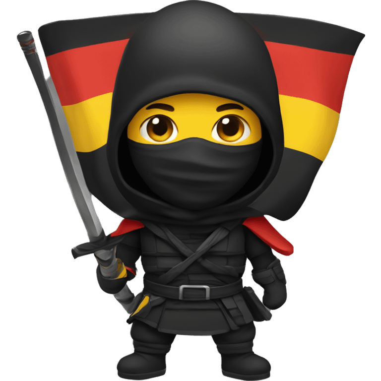 only one normal emoji 😀 like a ninja style- colors black, red, yellow like german flag emoji