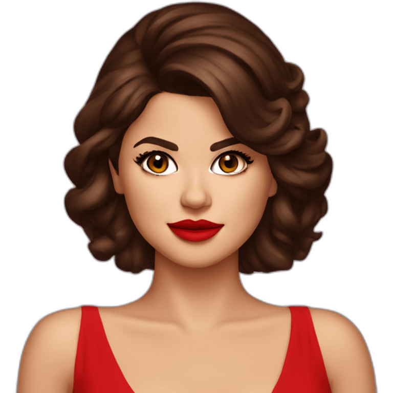 Selena Gomez hot red dress emoji