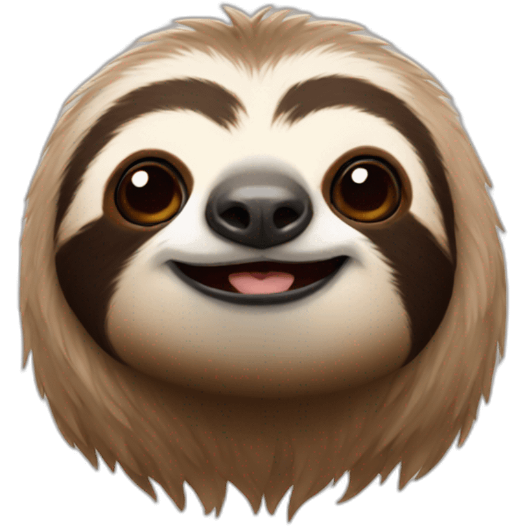 cute sloth portrait emoji