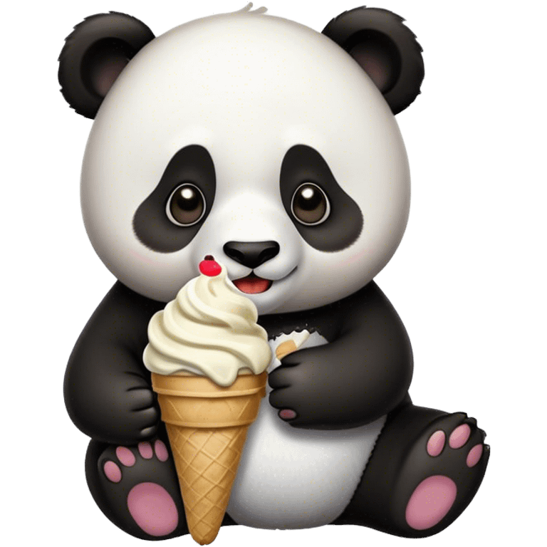 Panda eating ice cream emoji