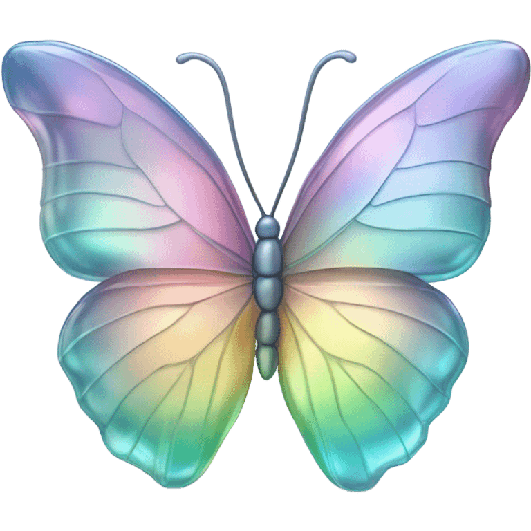 Pastel iridescent glass crystal butterfly emoji