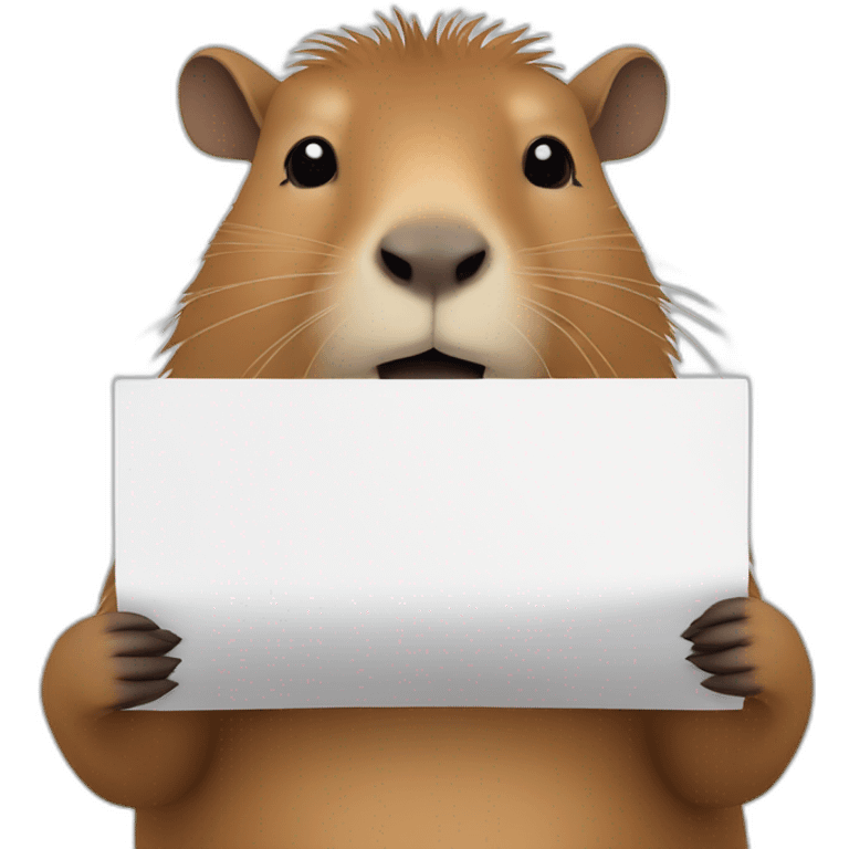 capybara with a paper sheet in hands emoji