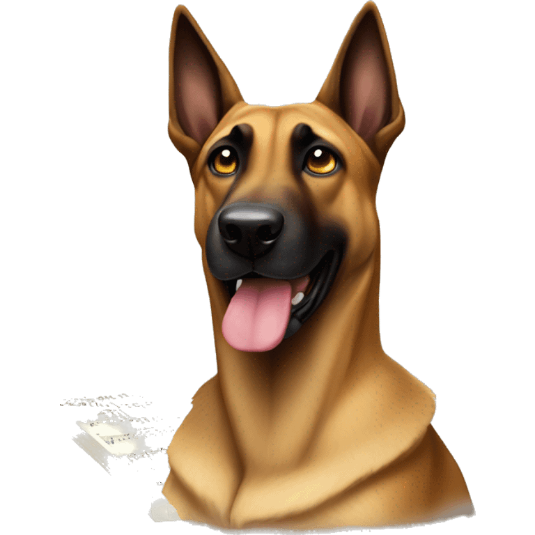 malinois qui prends des notes  emoji