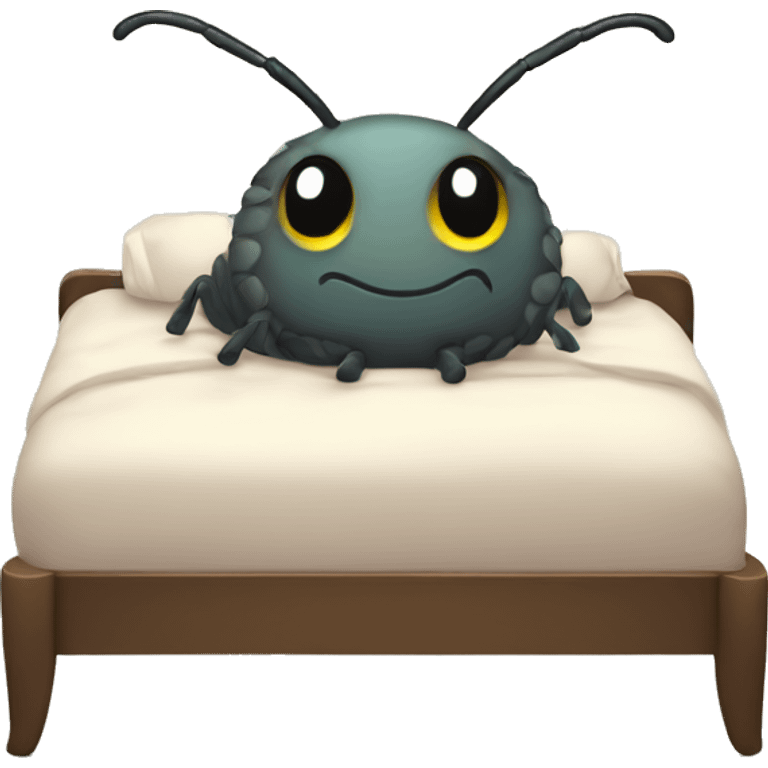 bug cozy in bed emoji