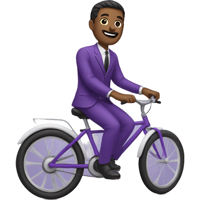 guy on a bike in a purple suit emoji