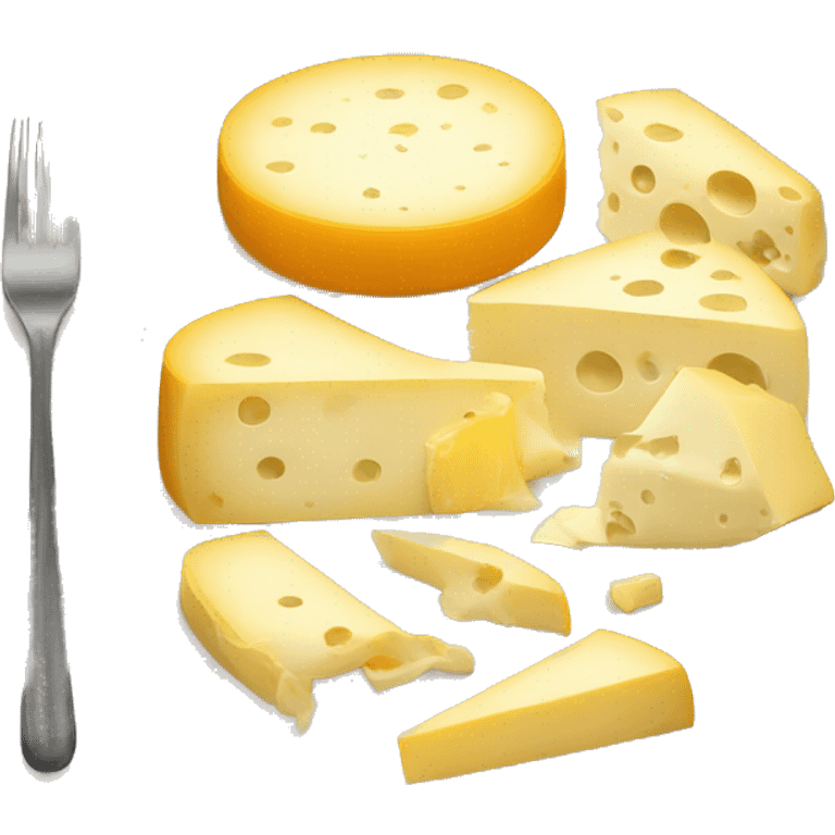 different cheeses with hidden faces on a plate emoji