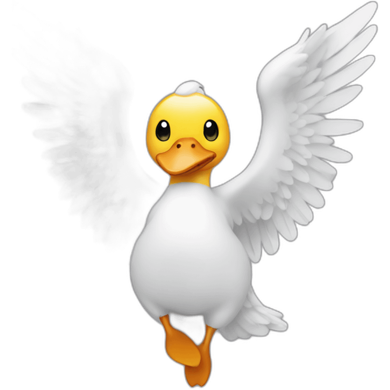 Un ange sur un canard emoji