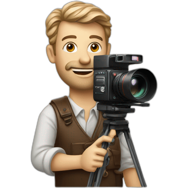 European film director holding a cinema camera emoji