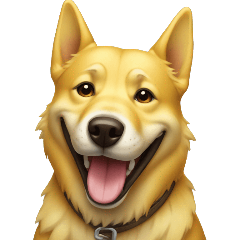 yellow laughing dog emoji