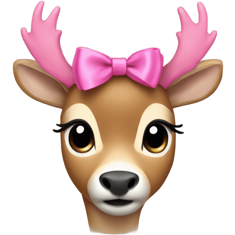 deer with a pink bow emoji