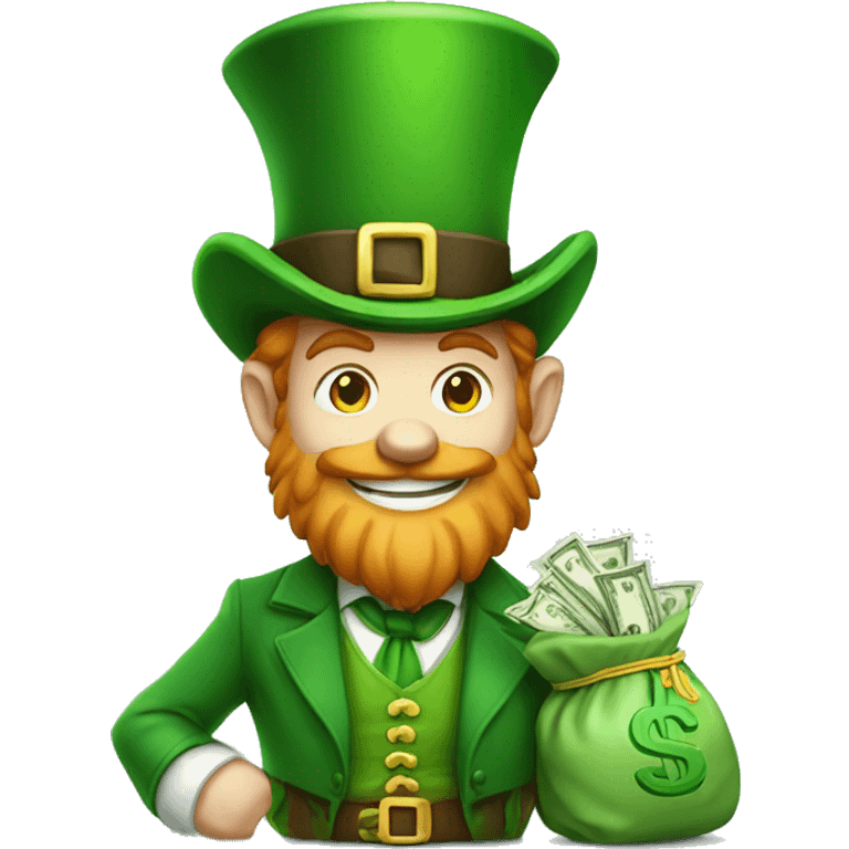 leprechaun with bag of money emoji