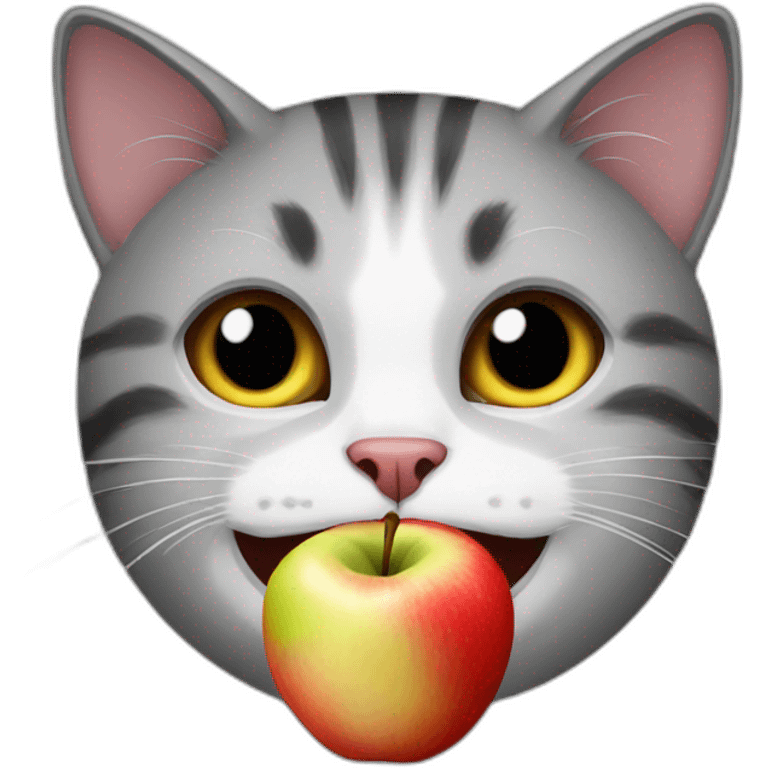 cat eat apple emoji