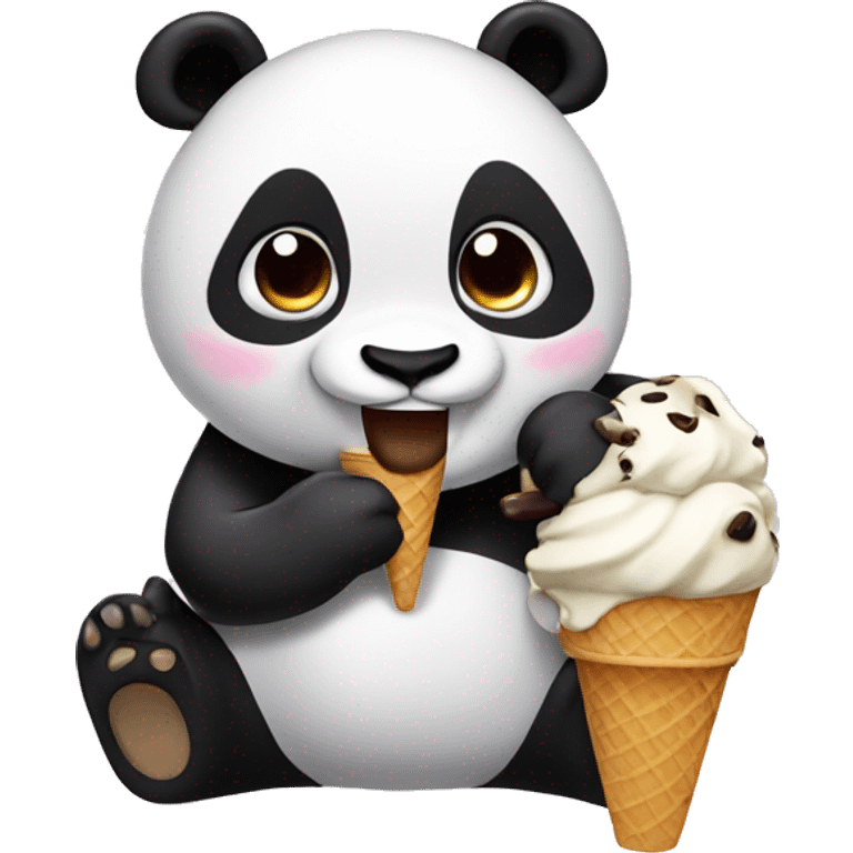 Panda eating ice cream emoji