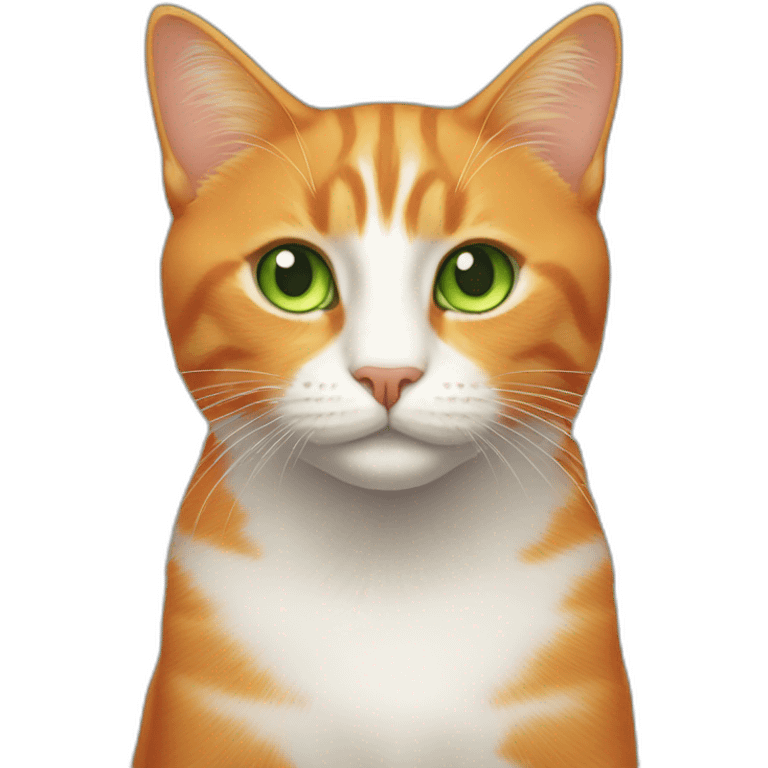 Orange cat green eyes emoji