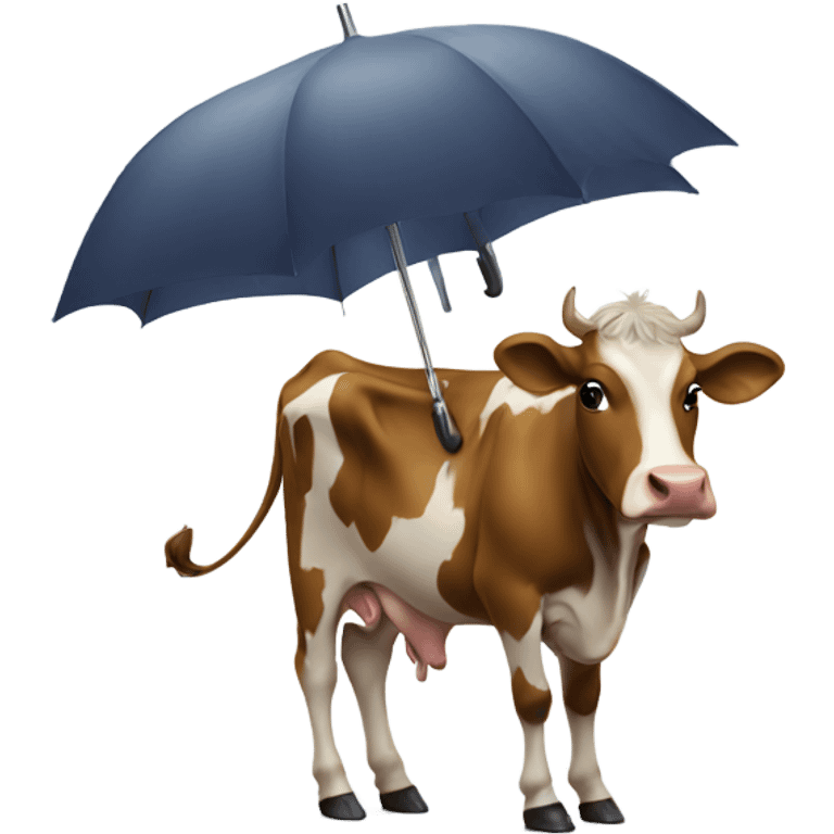 Cow holding an umbrella emoji