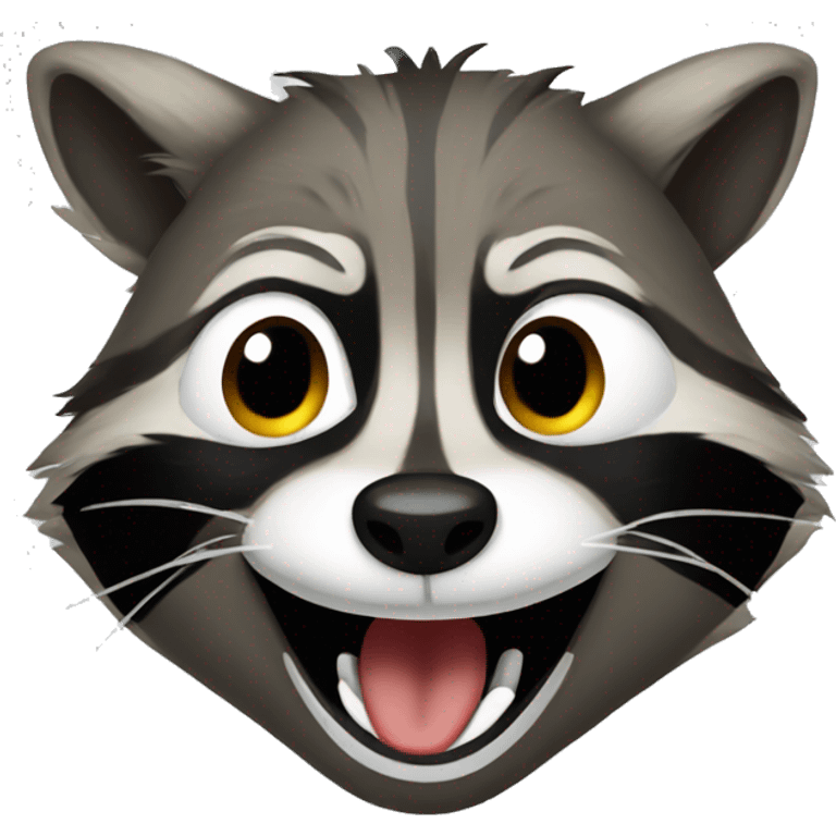 Raccoon laughing with tears emoji