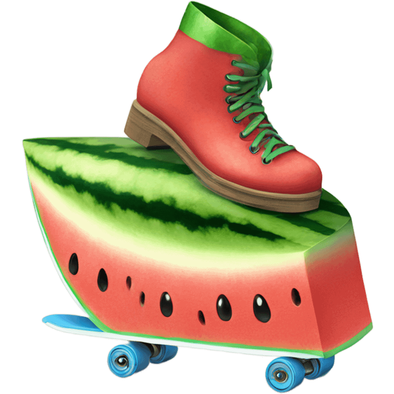 Watermelon on skates emoji