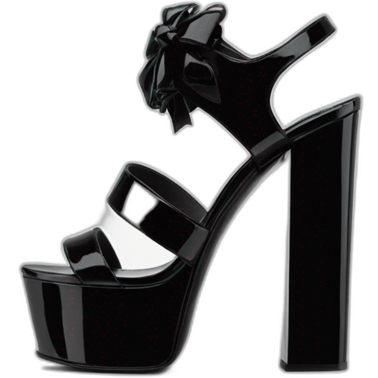 Ysl TRIBUTE PLATFORM SANDAL black PATENT LEATHER emoji