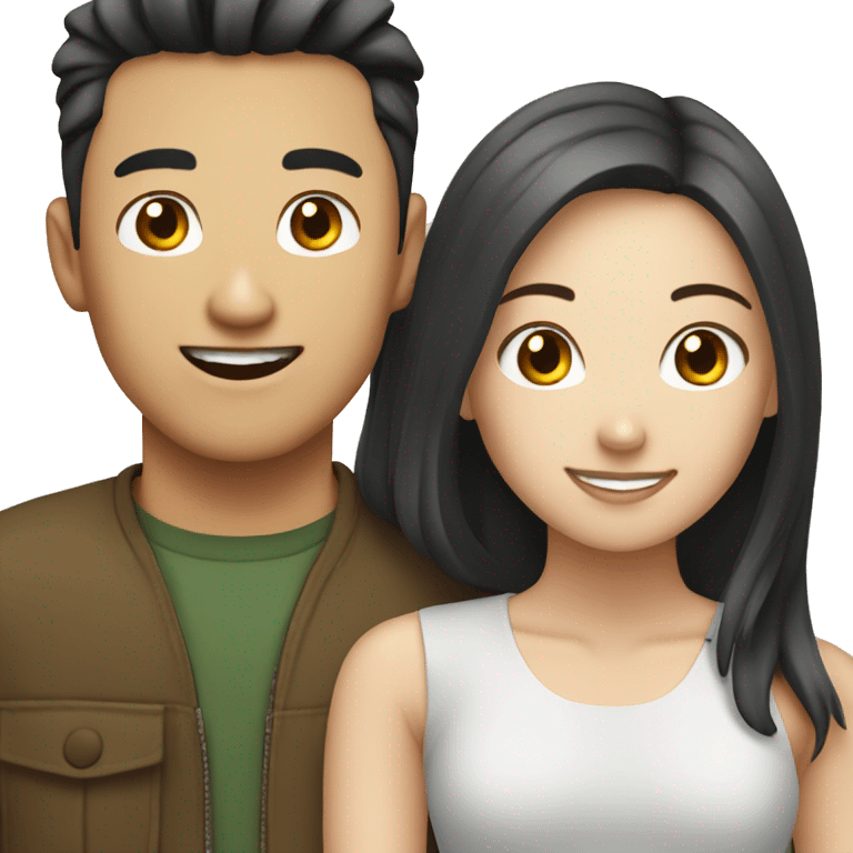 Asian guy white girl couple emoji