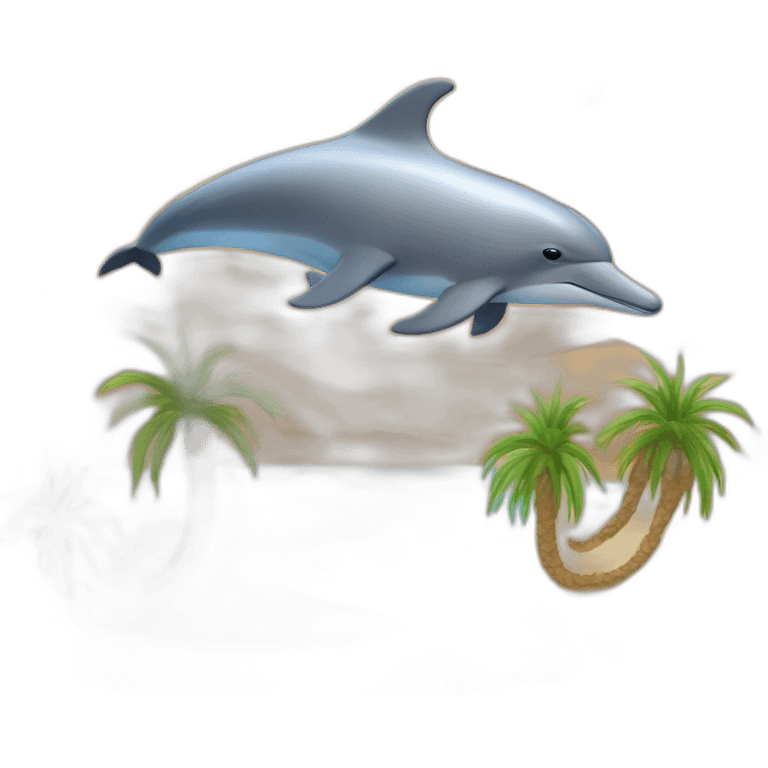 about it desert dolphin took off from the desert a map did help the dolphin the little dolphin of a desert comes by  emoji