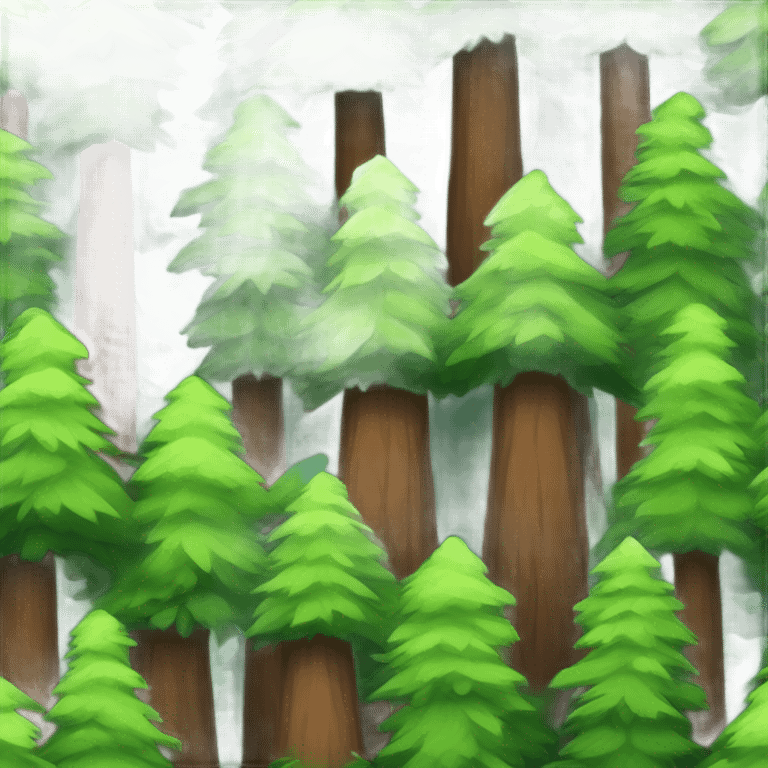 Many Redwood fir trees forest emoji